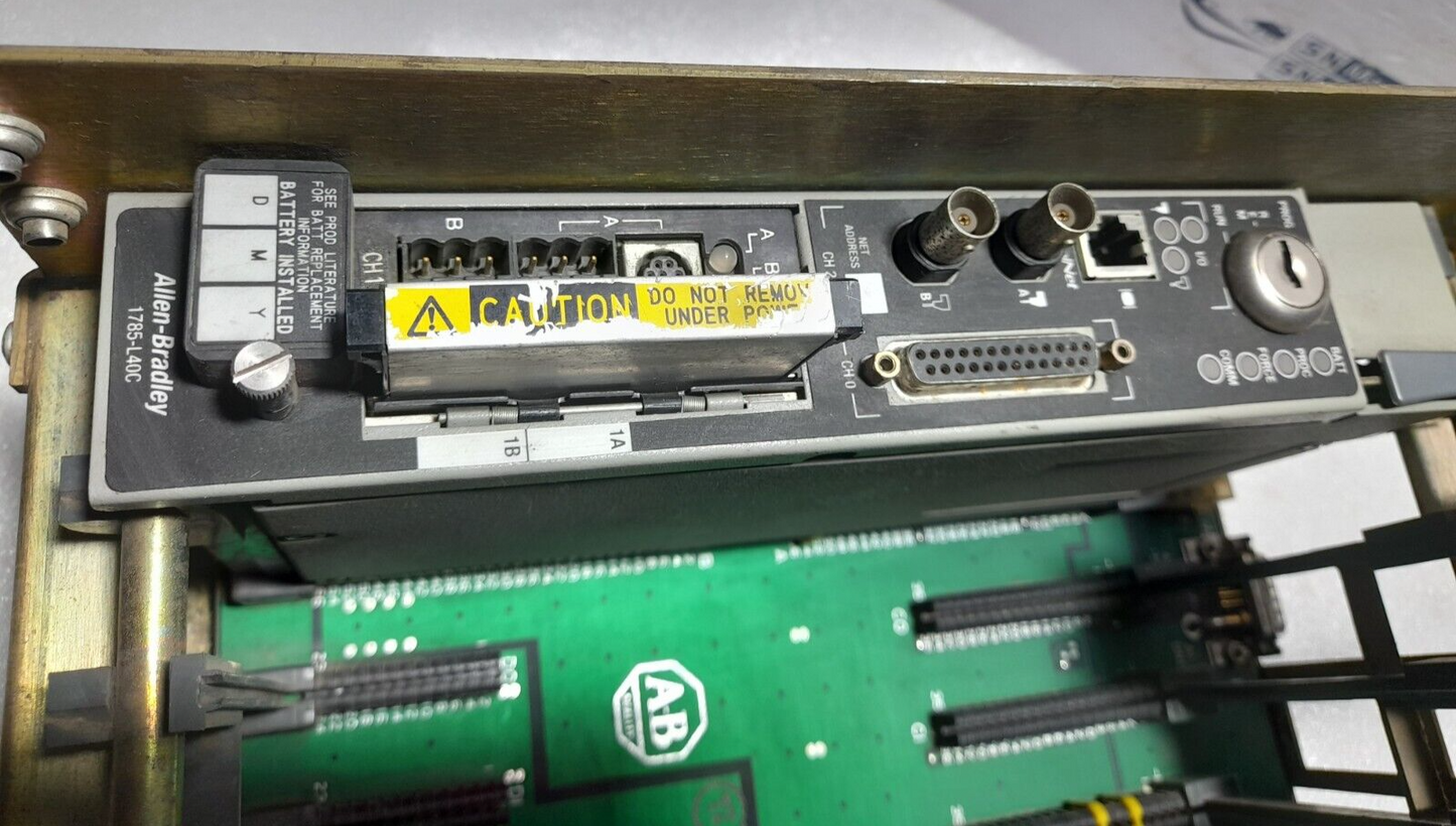 Allen Bradley 1771-A3B 12 Slot I/O Chassis With 1785-L40C PLC