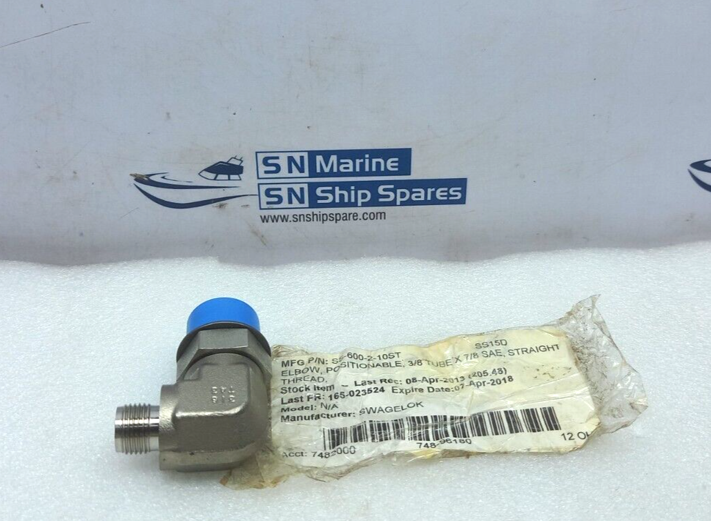 Swagelok SS-600-2-10ST Positionable Elbow 3/8 Tube X 7/8 SAE 5PCs In Lot