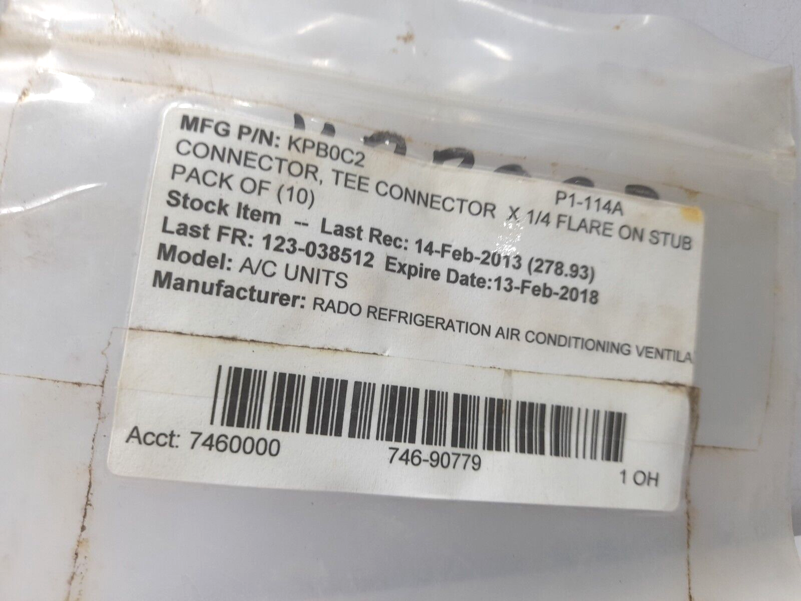 Airefrig Australia 02A KPB0C2 Connector Tee 2MM/Branch 1/4F/FL 10 Pack