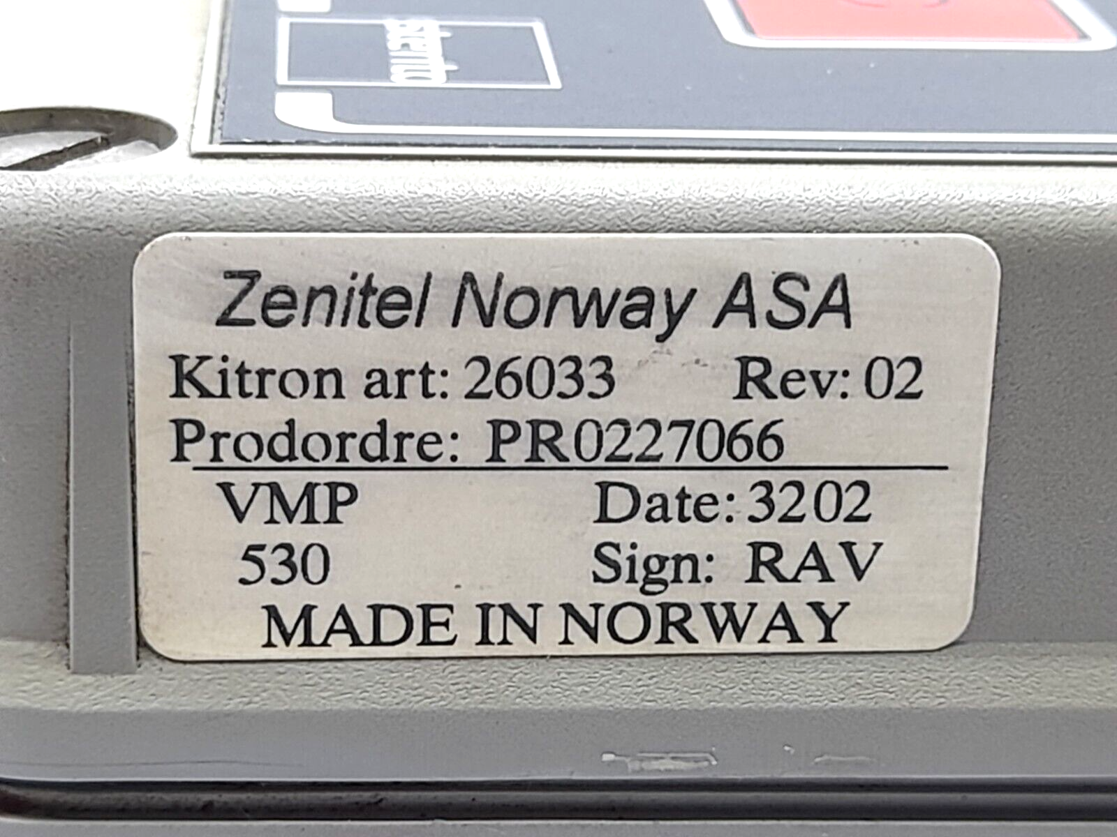 Zenitel Norway ASA 26033 Rev 02 Main Station Stento VMP-530