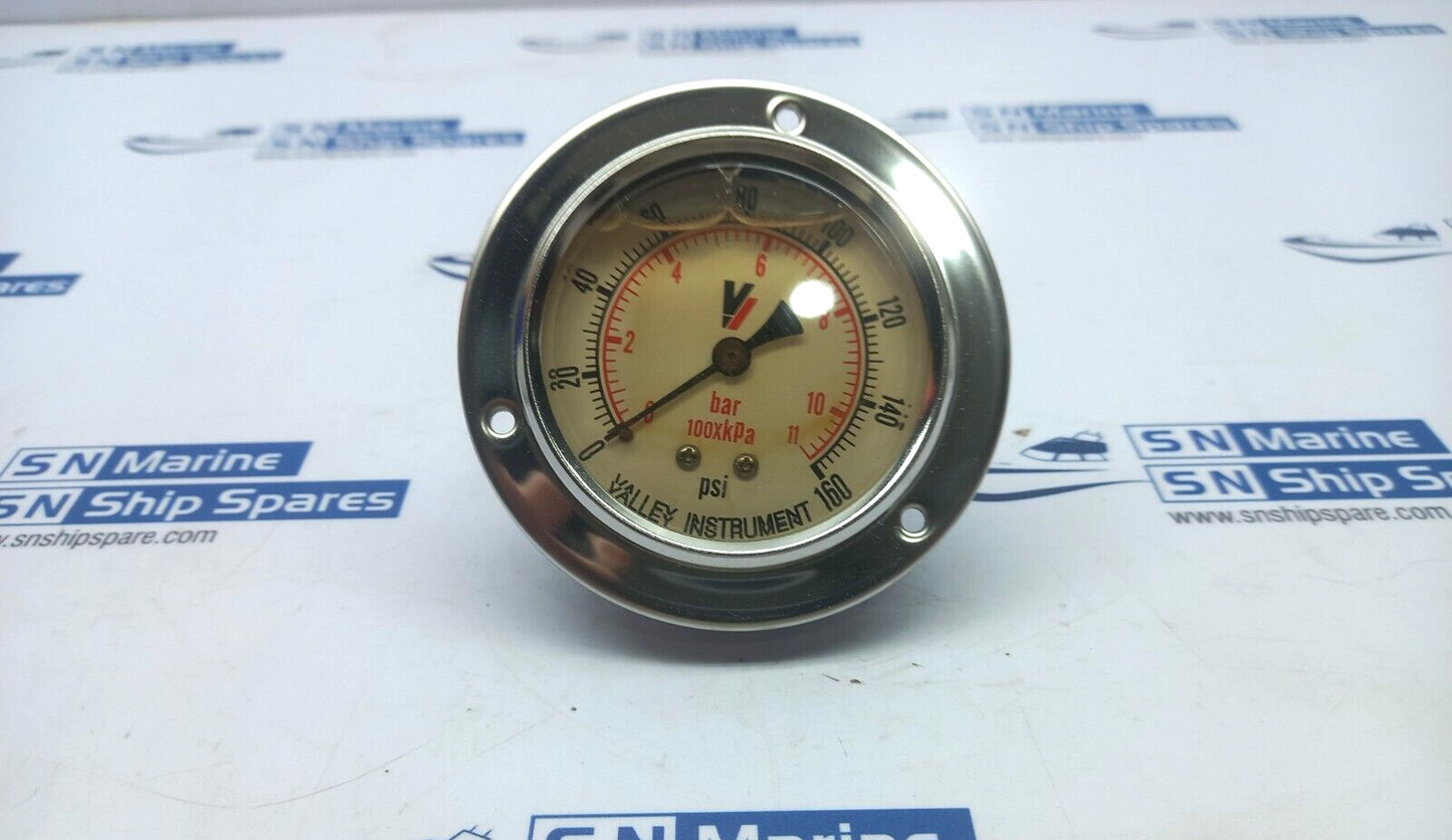Valley Instrument 230GXB160 Liquid Filled Pressure Gauge 0-160Psi