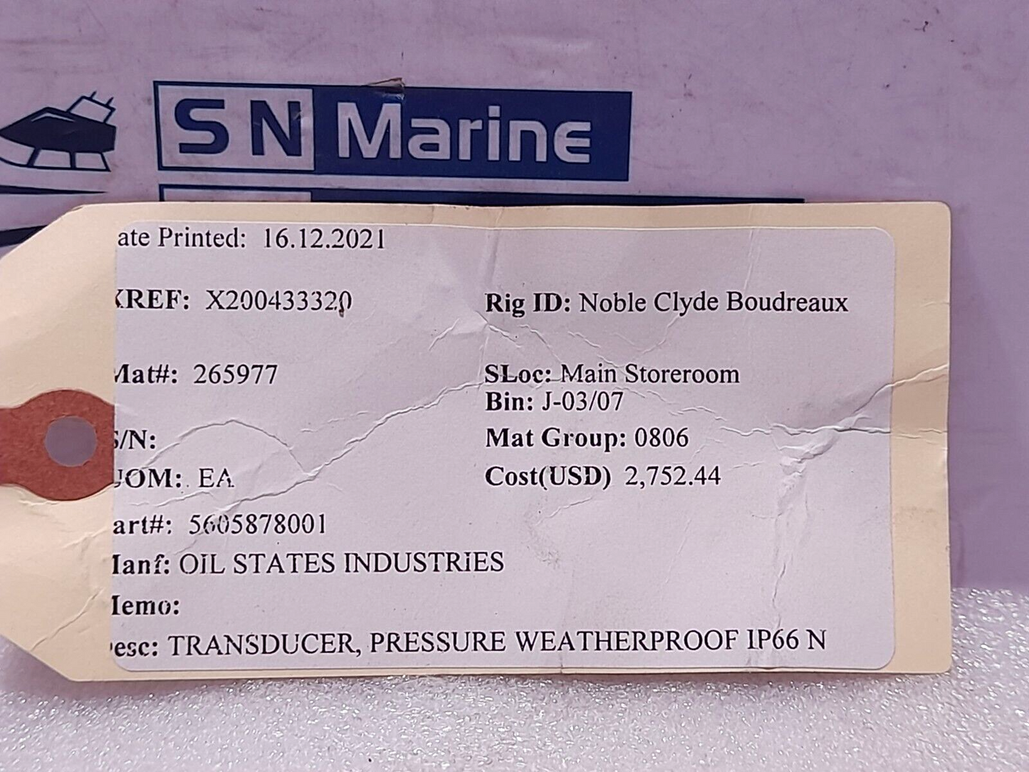 Delta Controls 387 A3872SEAPGJ 180132 Pressure Transmitter Weather Proof IP66 N