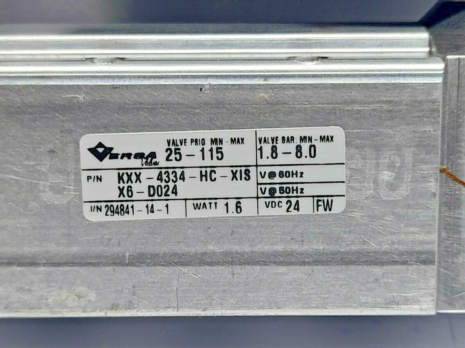 Versa KXX-4334-HC-XISX6-D024 Four-Way Valve 24VDC 1.6W