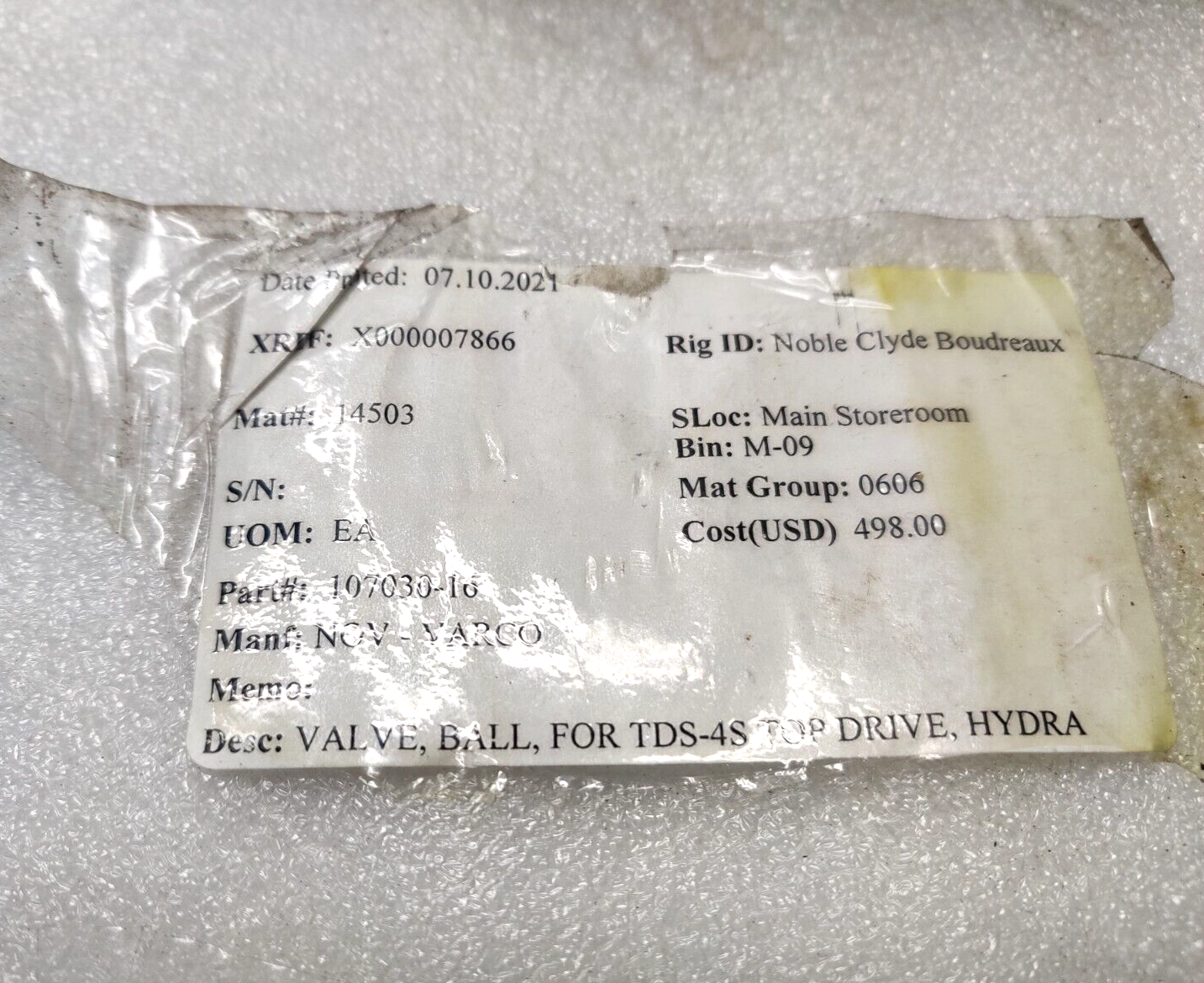 Stauff BBV25160001M Ball Valve Max Psi 5000 & Seal Kit MBBV-16-01-M NOV107030-16