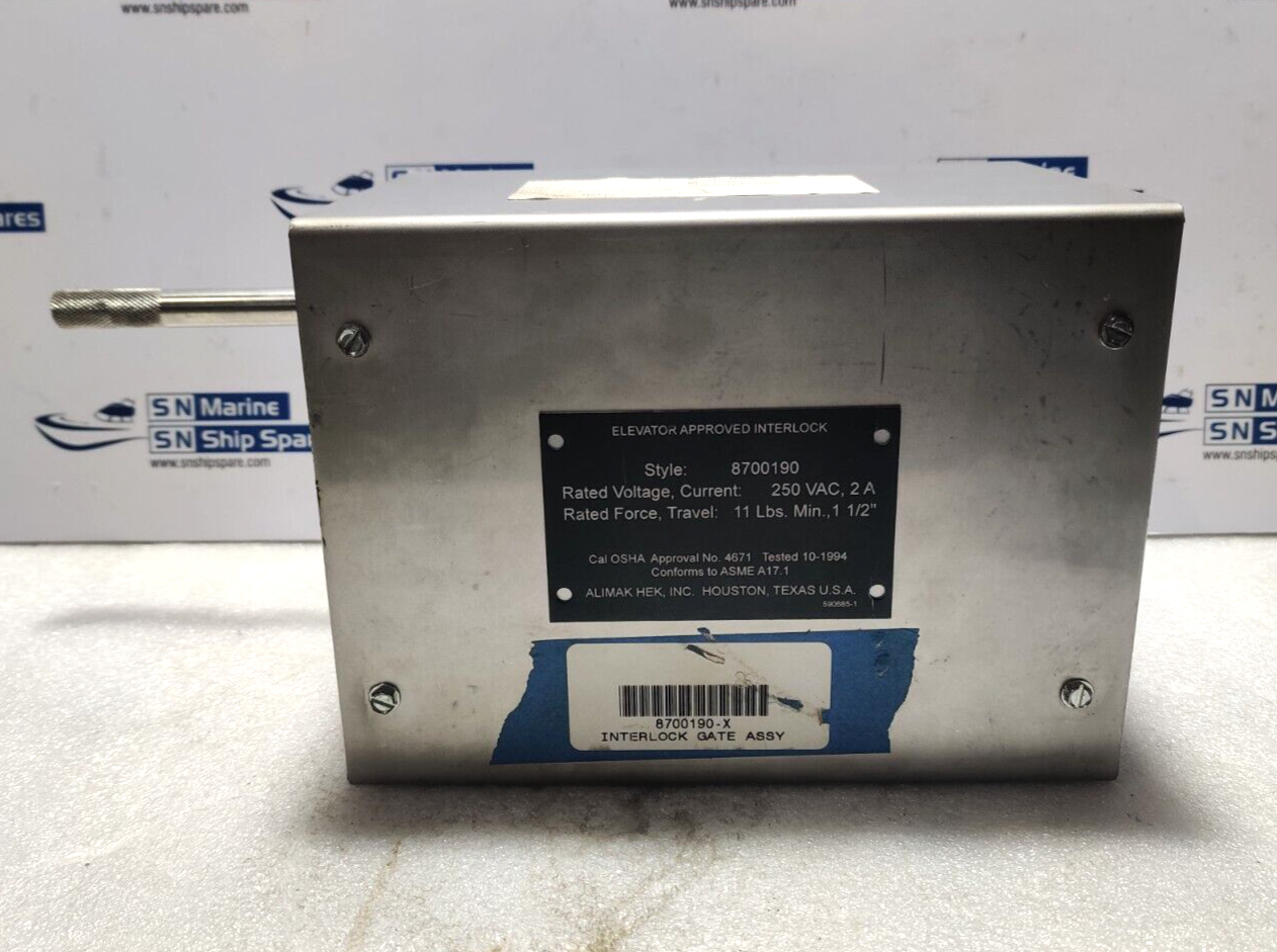 Alikmak Elevator 8700190-X Interlock Gate 250Vac 2A