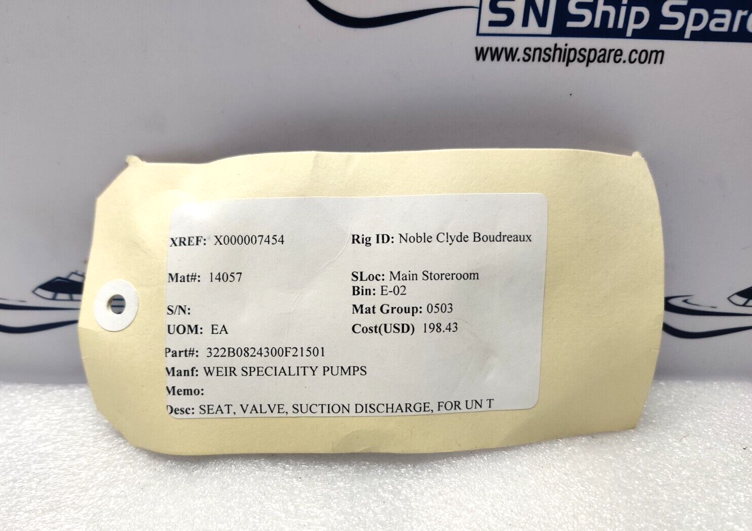 Weir 322B0824300F21501 Discharge Function Valve Sheet 10Pcs In Lot