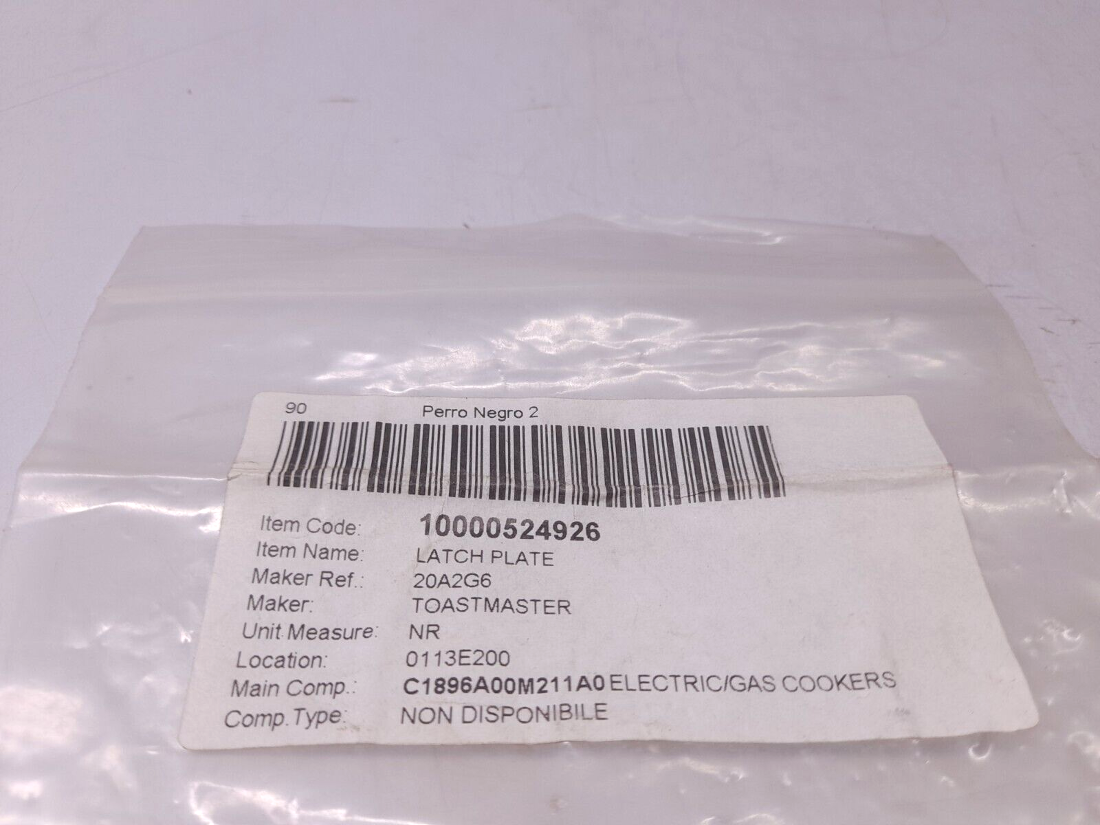 Toastmaster 20A2G6 Latch Plate / Unit Measure: NR / 2-pcs lot sale