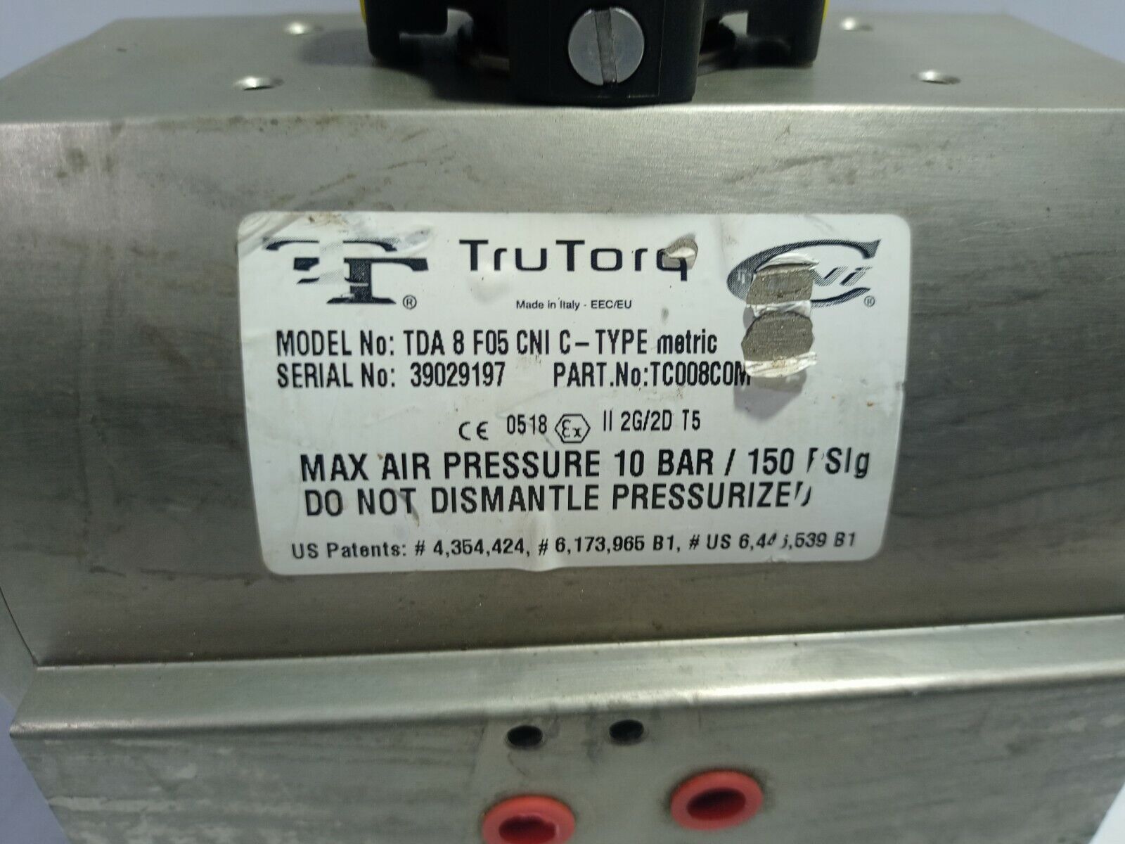 Trutorq TDA 8 F05 CNI C-Type Metric Pneumatic Actuator TC008C0M TDA8F05CNI