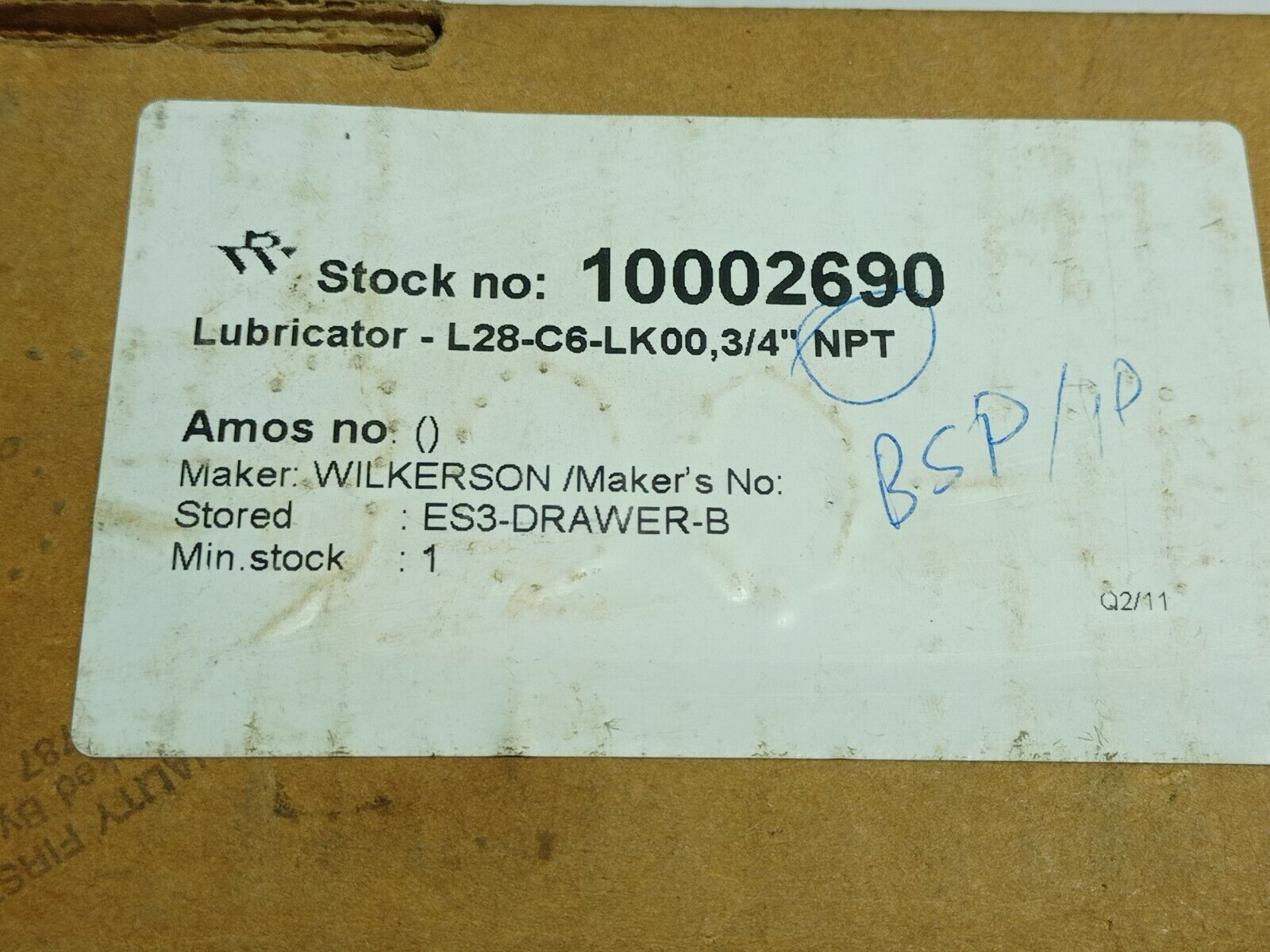 Wilkerson L28-C6-LK00 Lubricator ¾” BSPP / L28C6LK00