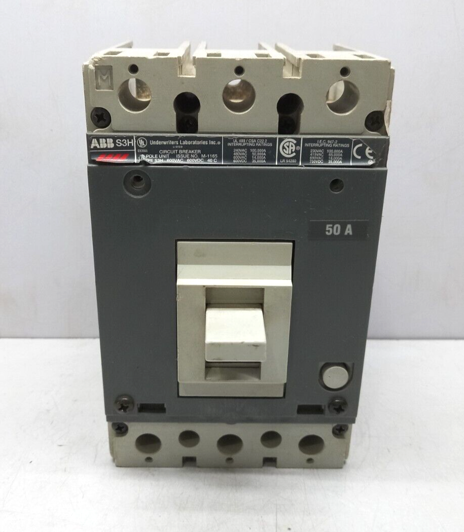 ABB S3H Circuit Breaker 50A 3P 600VAC 600VDC