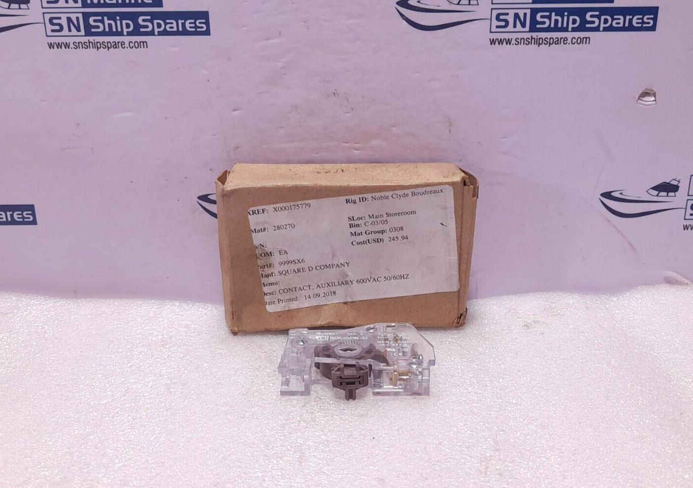 Square D 9999SX7 Auxiliary Contact 600VAC 50/60Hz