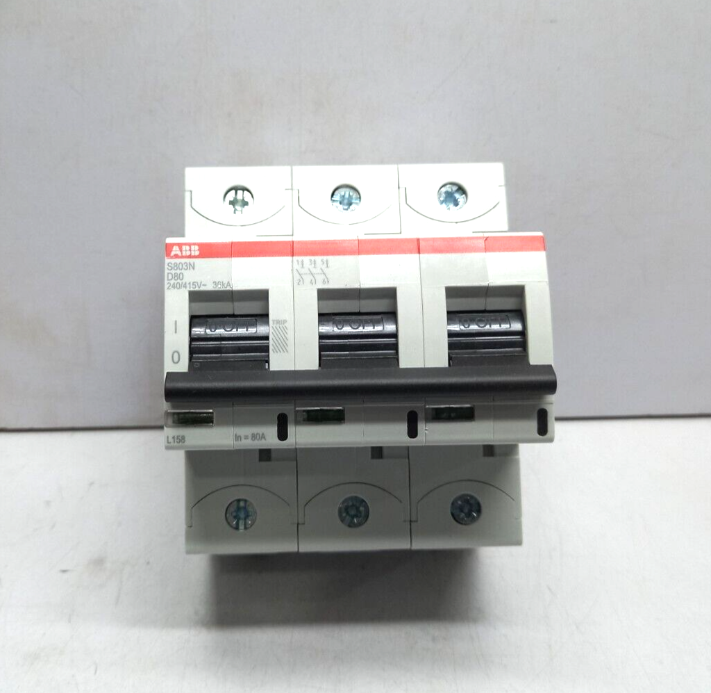 ABB 2CCS893001R0801 High Performance MCB S803N-D80 RS 435324 240/415V~ 36kA