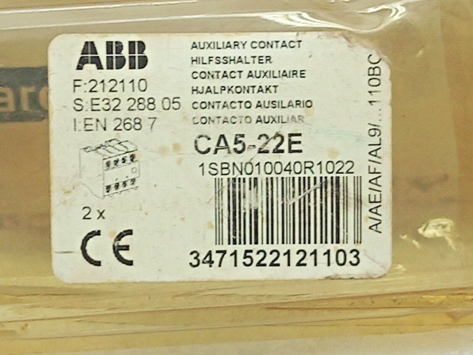 ABB CA5-22E Contact Auxiliaire A600 Q300 2PCs In Lot