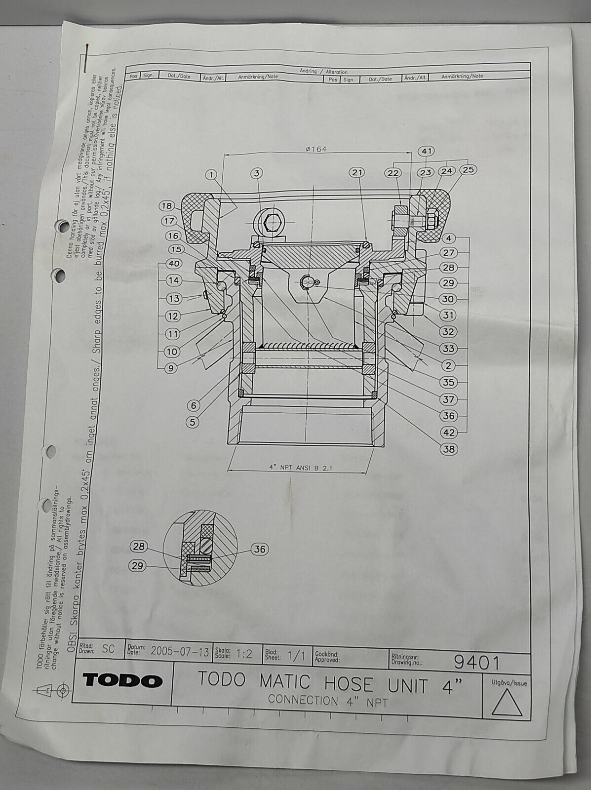Todo R9401-4407 Spare Parts Kit & Todo R7480A-4407 Spare Parts Kit