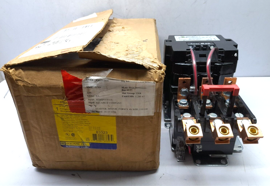 Square D 8536SFO1V02S Ser A AC Magnetic NEMA Size 4 Starter 3 Pole 110/120V50/60