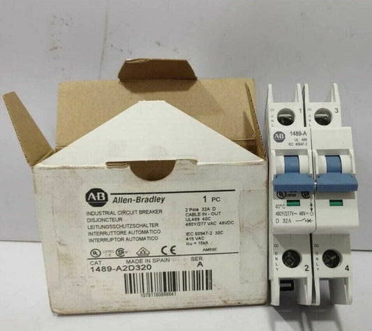Allen Bradley 1489-A2D320 Ser A Industrial Circuit Breaker 2Pole 32A  1489A2D320