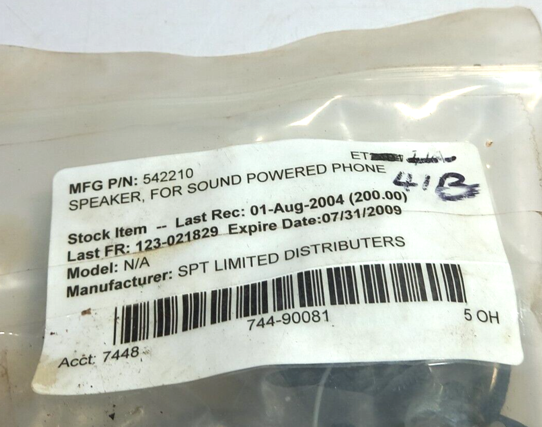 SPT SPU 542210 Speaker For Sound Powered Phone