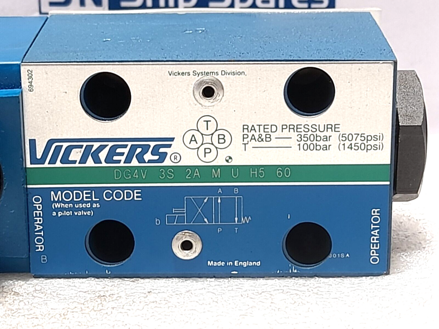 Vickers DG4V 3S 2A M U H5 60 Solenoid Valve H 507848 Coil 24VDC 30W