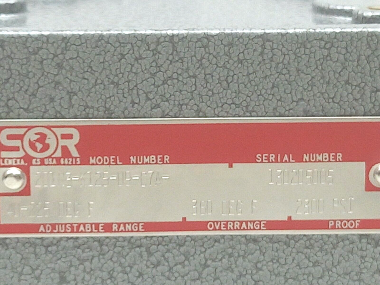 STATIC-O-RING SOR 201N3-K125-U9-C7A Temperature Switch 40-225° F