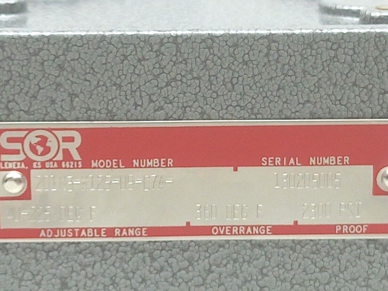 STATIC-O-RING SOR 201N3-K125-U9-C7A Temperature Switch 40-225° F