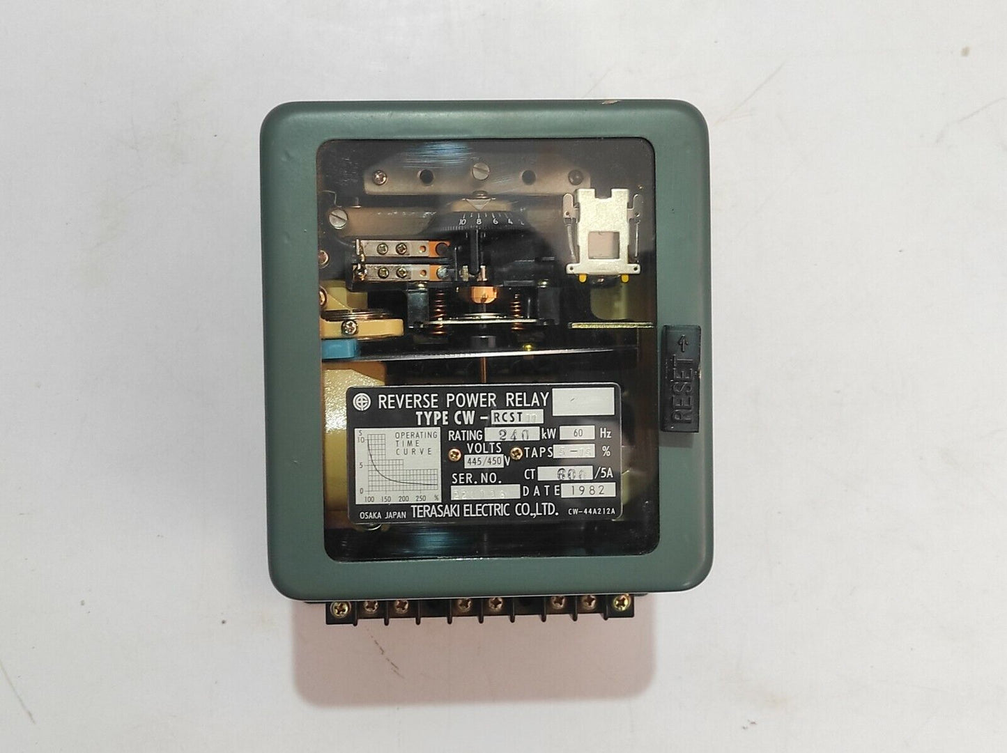 Terasaki CW-RCST11 Reverse Power Relay CWRCST11 Rating 240kW 60Hz Volts 445/450V
