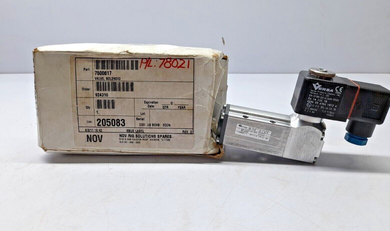 Versa KSG-4332-HC-XISX6-D024 Four Way Solenoid Valve Versa EN-3198-22-XISX6-D024