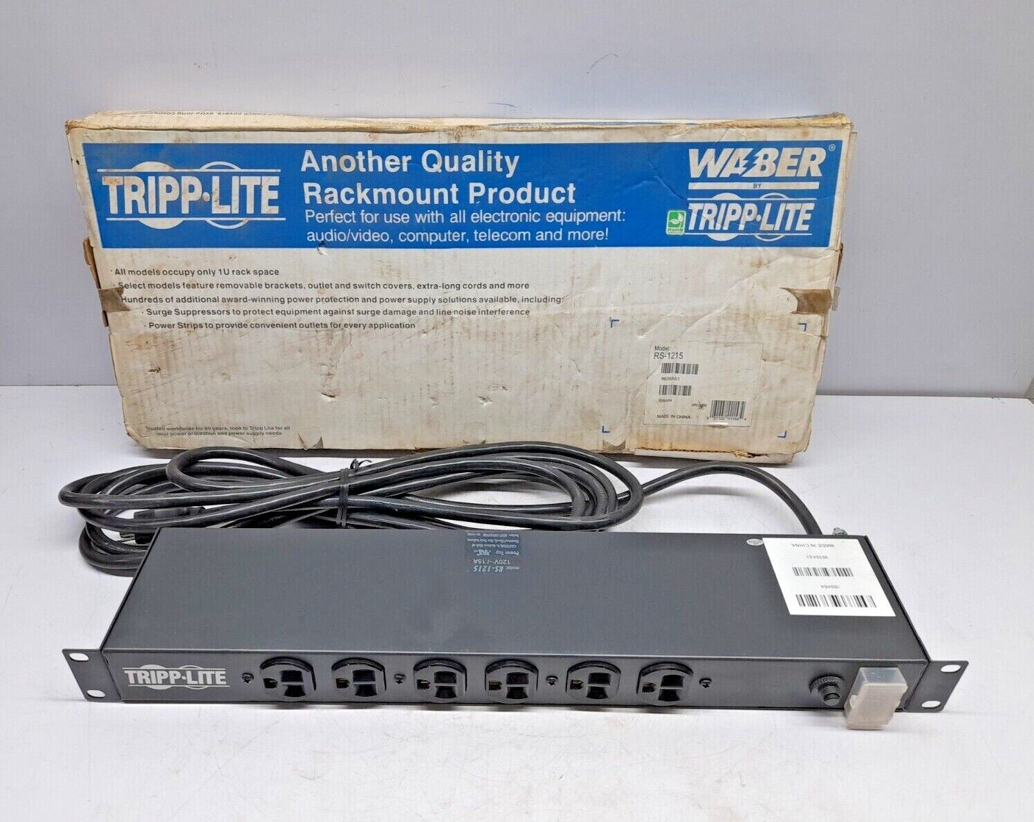 Tripp Lite RS-1215 Rack Mount Power Strip 120V~ 15A IB6464 9639AS1 RS1215