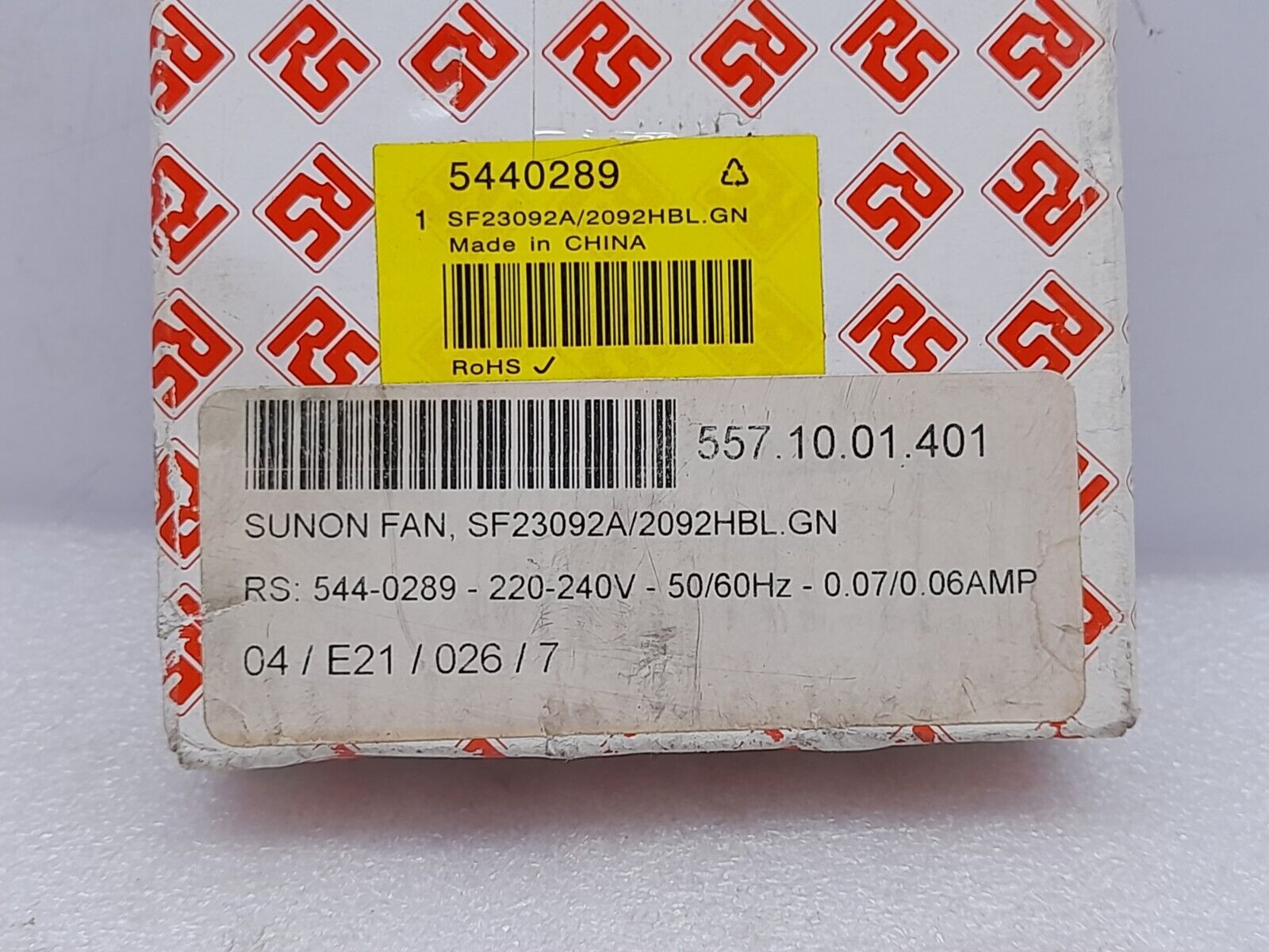 Sunon SF23092A 2092HBL.GN Axial Fan RS 544-0289 220-240V 50/60Hz 0.07/0.06A