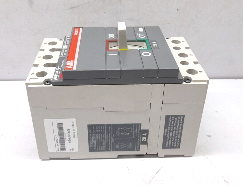 ABB SACE S3 S3H020TW Circuit Breaker S3H 20A BKR S3H 20A 3P