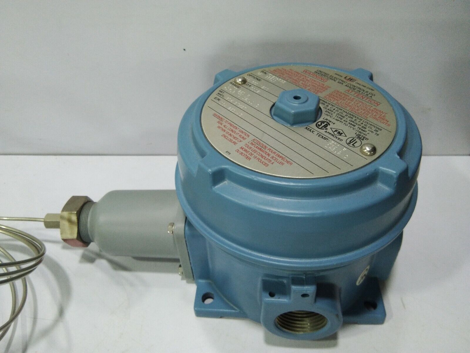 UNITED ELECTRIC F120-6BS TEMPERATURE SWITCH F1206BS P/N:86610 160F RISE 