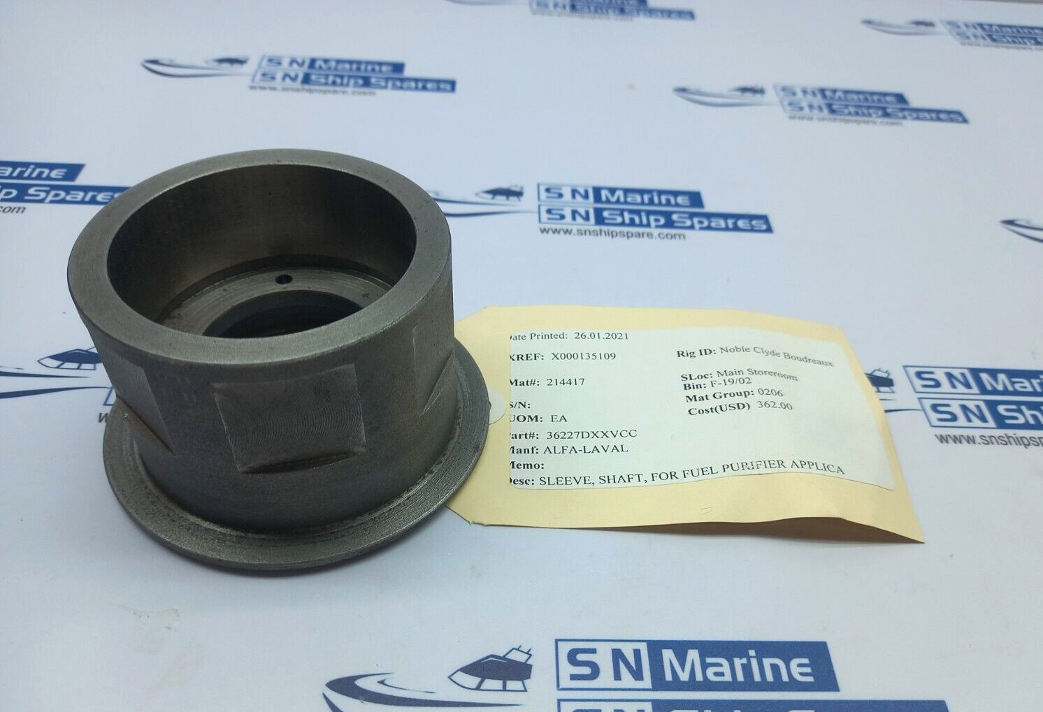 Alfa-Laval 36227 Sleeve Shaft For Fuel Purifier