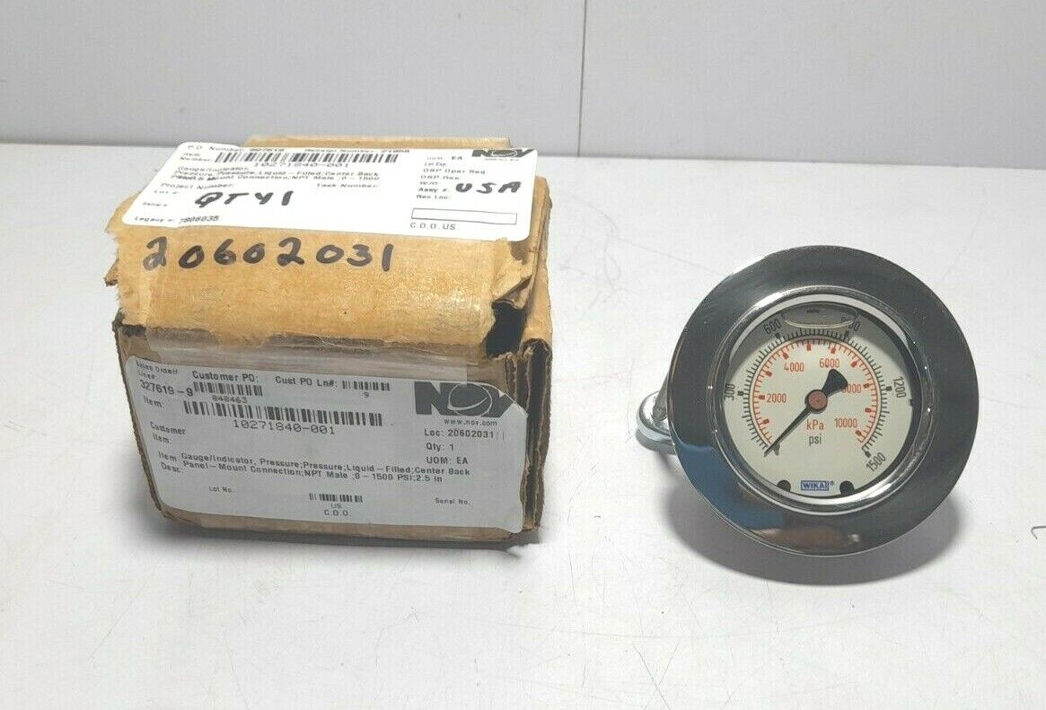 Wika NOV 10271840-001 Pressure Gauge 0-1500PSI 0-10000kPa