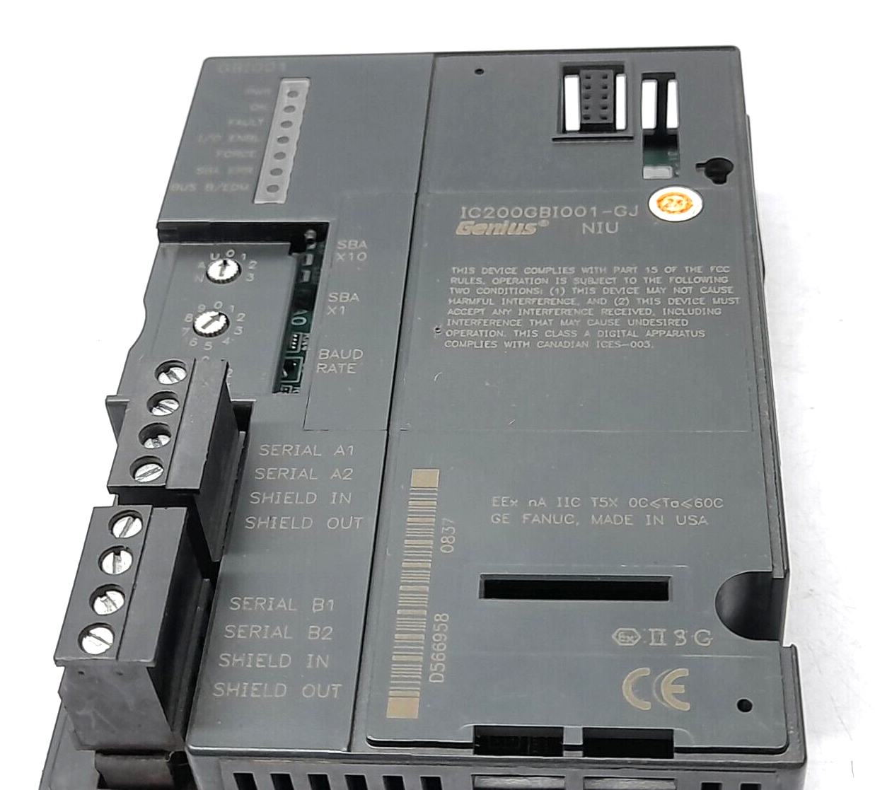 GE Fanuc IC200GBI001-GJ Genius NIU Network Interface Unit
