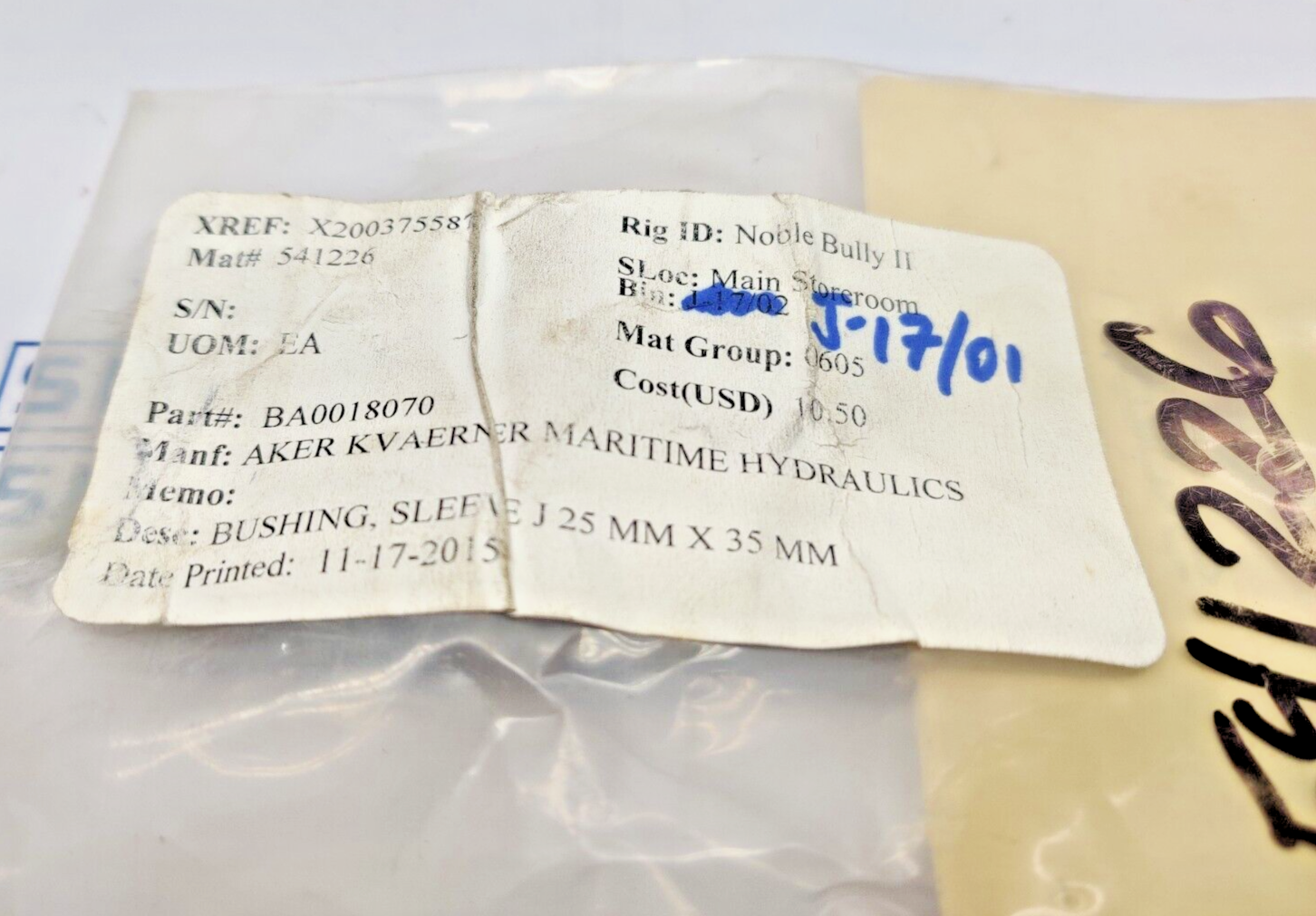 Aker BA0018070 Bushing Sleeve J 25MM*35MM