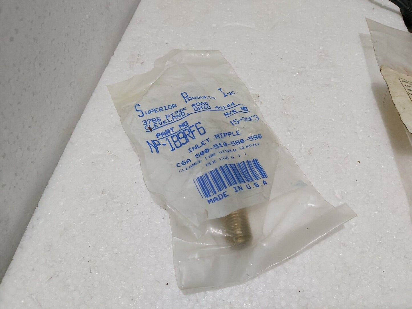 SUPERIOR NP-189RF6 INLET PIPE CGA 500-510-580-590 NP189RF6