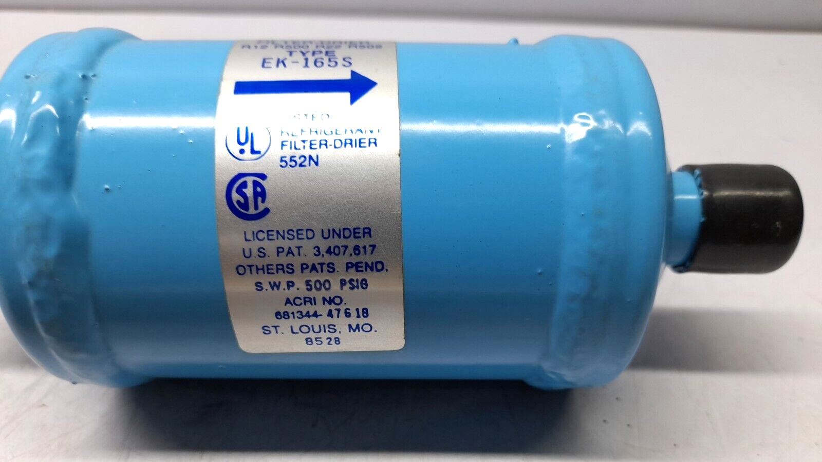 Alco Controls EK-165S Extra Klean Refrigerant Filter Drier S.W.P. 500PSIG