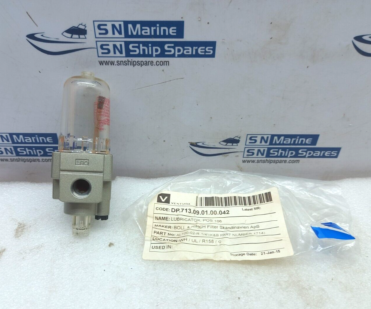SMC AL20-F02 Lubricator Pos 106 Max Press 1.0MPa Boll & Kirch AL100-02-R ¼”