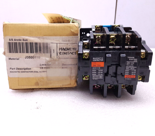 Togami PAK-35H Magnetic Contactor Ith 60A 100V 50Hz 100-110V 60Hz H Series PAK35