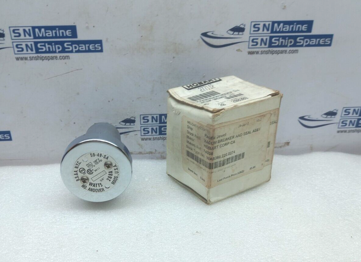 WATTS 288A Vacuum Breaker ¾ 125PSI 180F 59-49-SA Hobart 277112 0726R