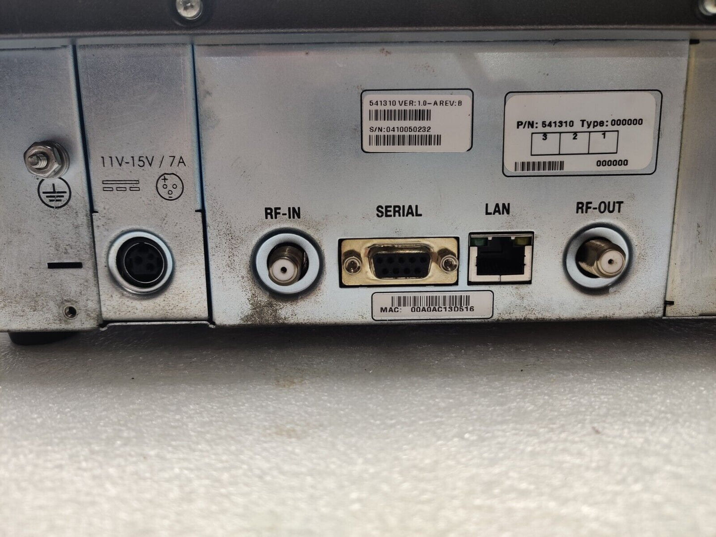 SkyEdge Modem VSAT Controller Type: 541310 Ver :1.0 Rev: B BR E02