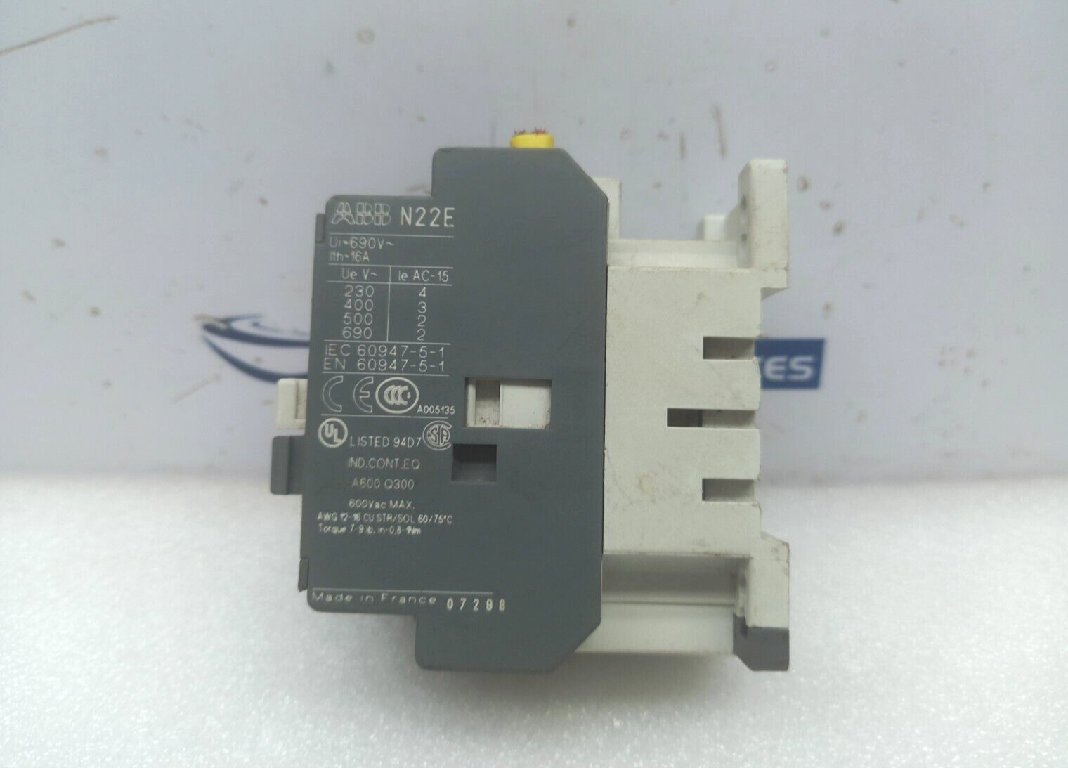 ABB N22E Contactor Relay 200-230V 50Hz 230-240V 60Hz 600Vac Max