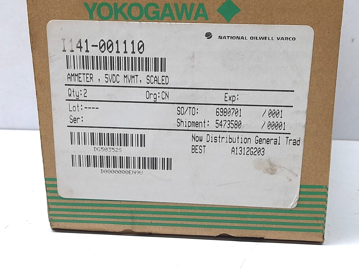 Yokogawa National Oilwell Varco IPS I141-001110 Ammeter DC 0-2500A 5VDC Movement