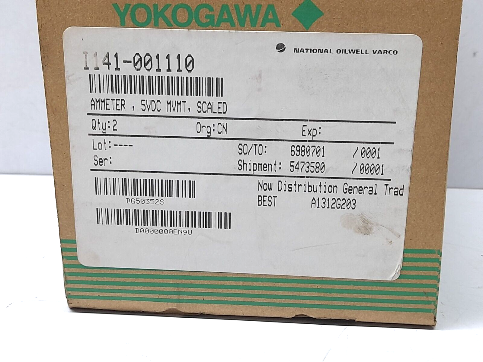 Yokogawa National Oilwell Varco IPS I141-001110 Ammeter DC 0-2500A 5VDC Movement