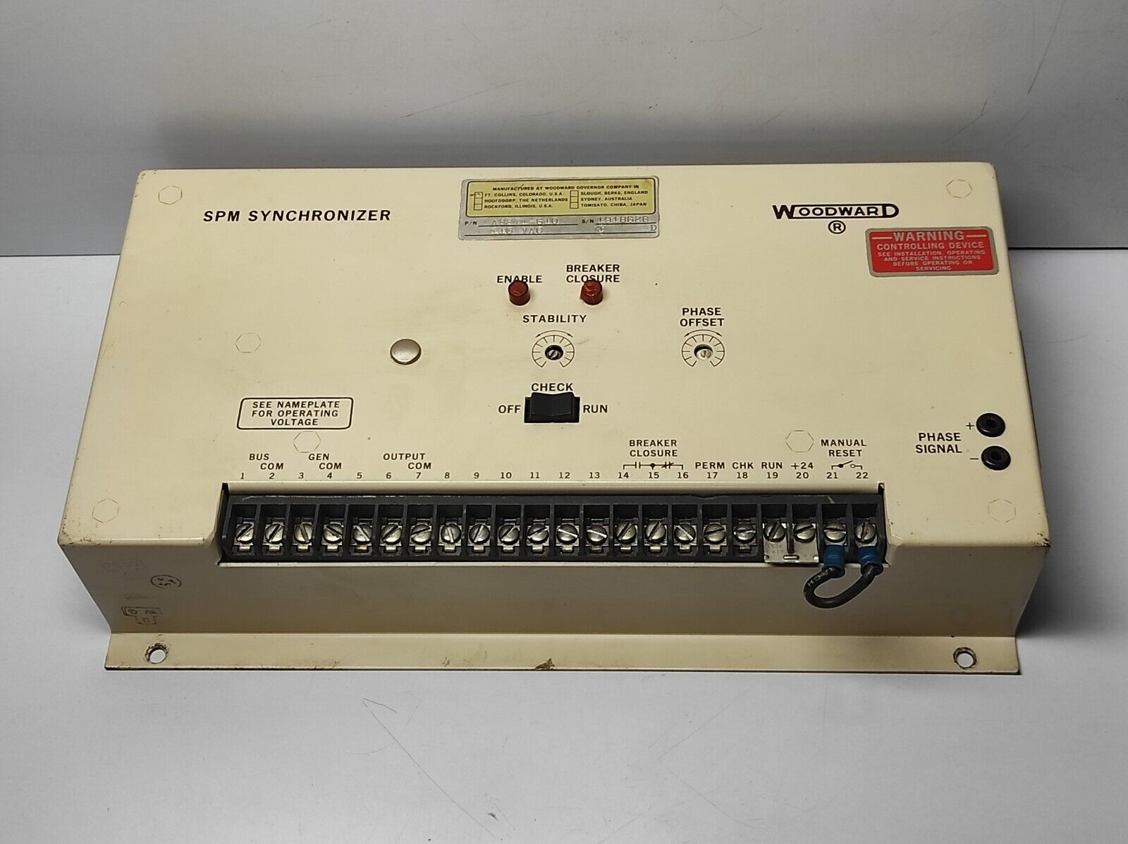 Woodward A8271-610 SPM Synchronizer 115VAC A8271610