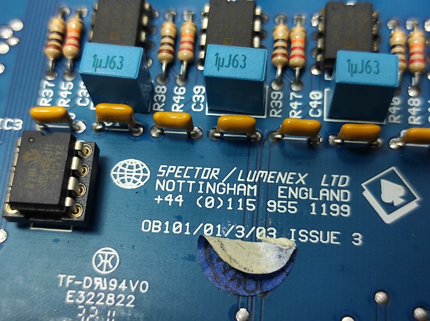 Spector Lumenex 0B101/01/3/03 Issue 3 ACE Output Card LTM-10 375-0220-51 Rev A