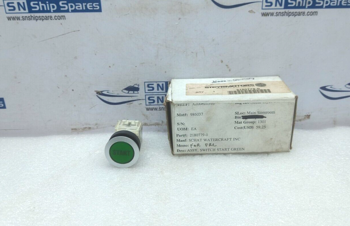 Steyrmotors 2180779-0 Assy. Switch Start Green 250V/6(4)A Schlegel BT