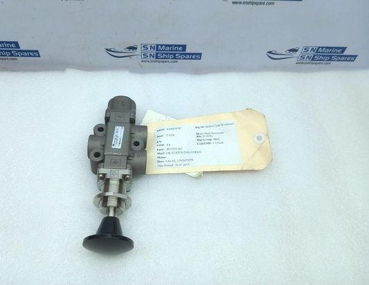 Versa VIZ-8502-316 2Position Manual Valve VAC-200 VAC-14 Oil States 8025292-001