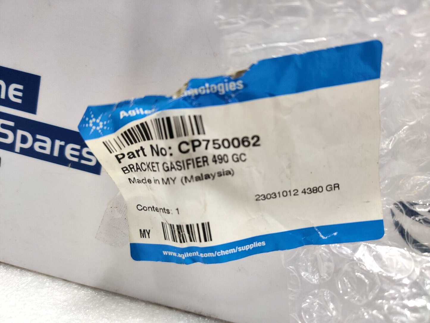 Agilent Technologies CP750062 Bracket Gasifier 490 GC
