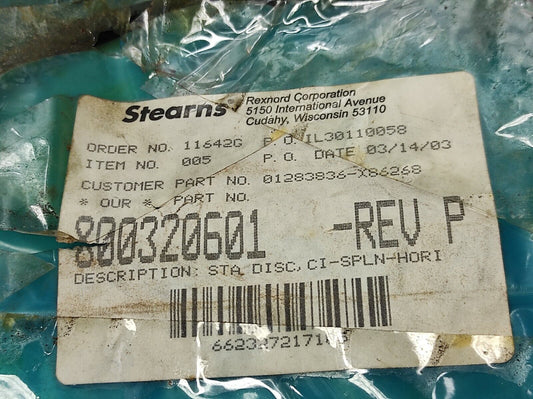 Stearns 800320601 Rev P STA Disc CI-SPLN-HORI