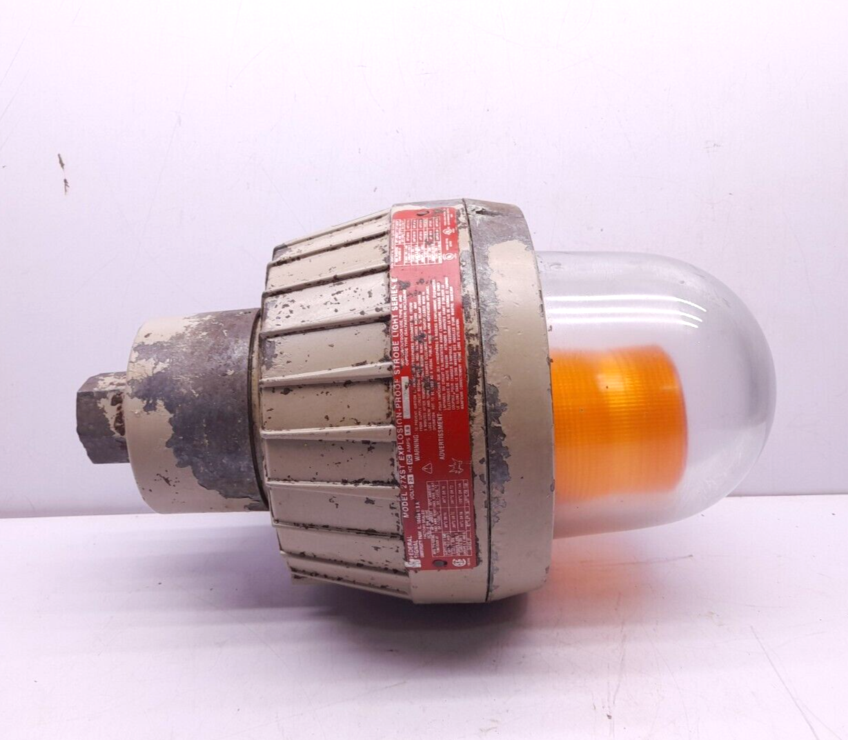 Federal Signal 27XST Explosion Proof Strobe Warning light Amber Ser E 24VDC 1.9A
